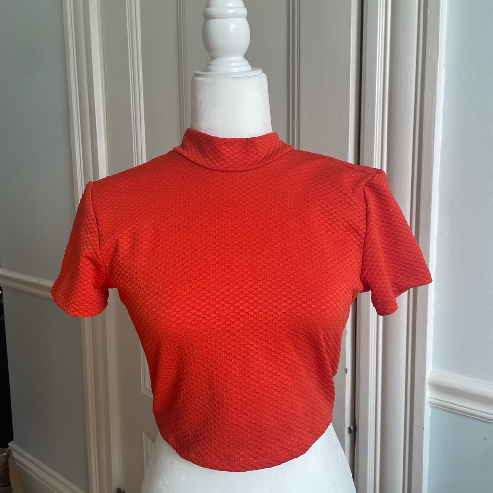 Orange Cropped Urban Outfitters Top with a Tie Back